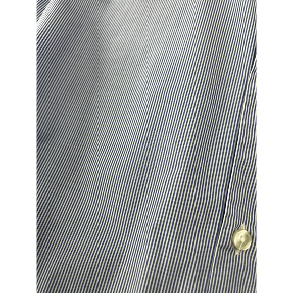 John Varvatos Shirt Slim Fit Stripe Button‎ Front Blue White Size 16 1/2 37 37 - Picture 5 of 10